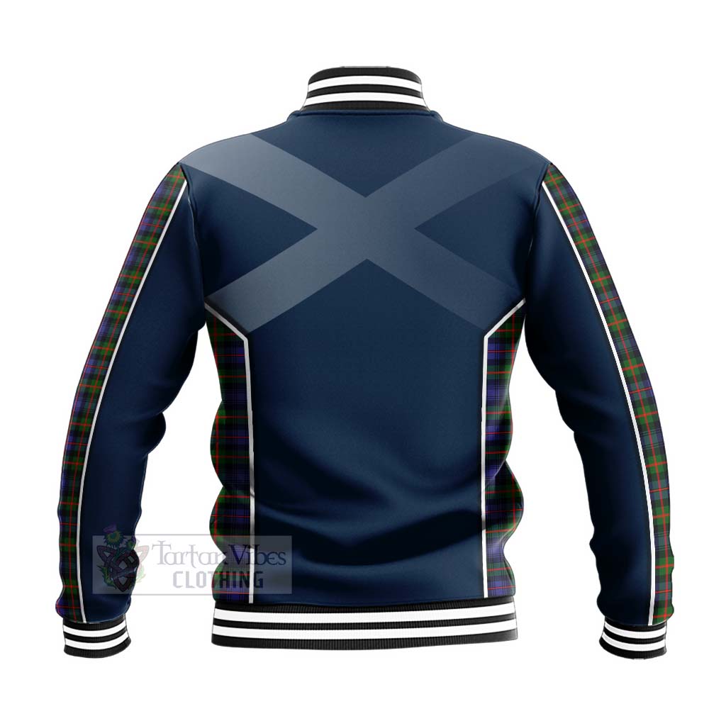 Tartan Vibes Clothing Fleming Tartan Baseball Jacket with Family Crest and Scottish Thistle Vibes Sport Style