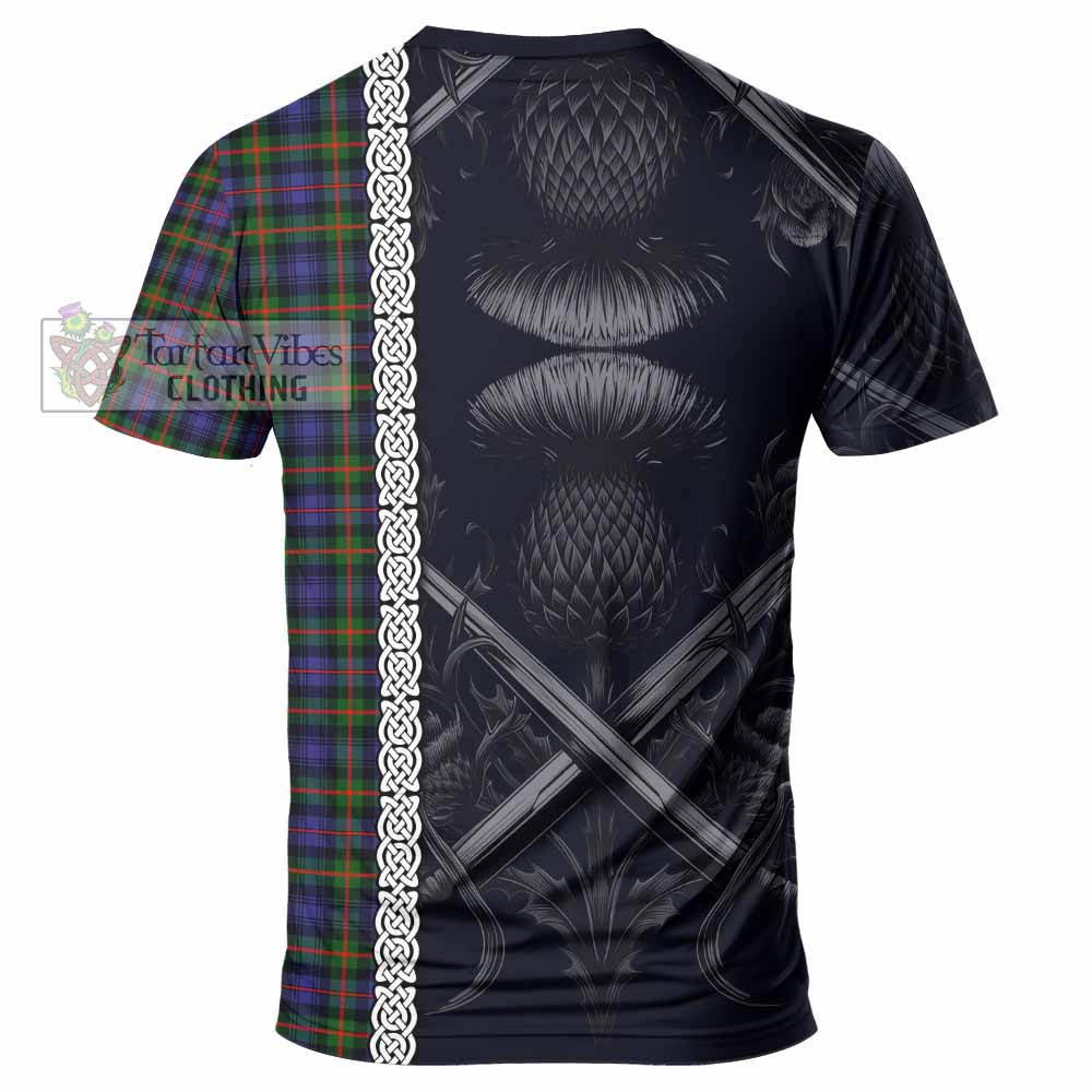 Tartan Vibes Clothing Fleming Tartan T-Shirt with Family Crest Cross Sword Thistle Celtic Vibes