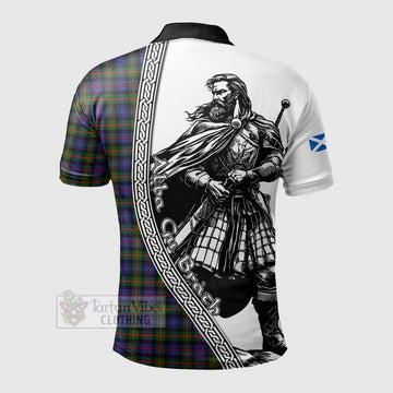 Fleming Tartan Clan Crest Polo Shirt with Highlander Warrior Celtic Style