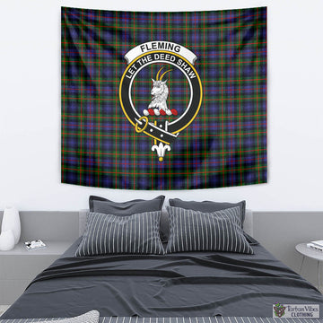 Fleming Tartan Tapestry Wall Hanging and Home Decor for Room with Family Crest