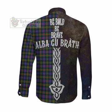 Fleming Tartan Family Crest Long Sleeve Button Shirt Alba Gu Brath Be Brave Lion Ancient Style Men's Shirt - Tartan Vibes Clothing