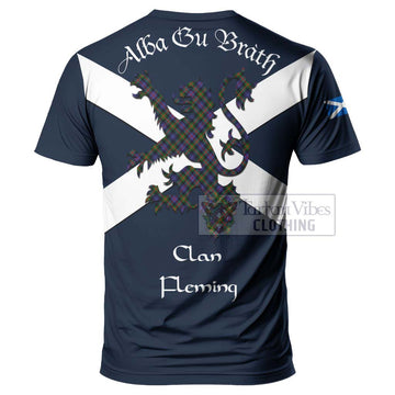 Fleming Tartan Lion Rampant T-Shirt Proudly Display Your Heritage with Alba Gu Brath and Clan Name