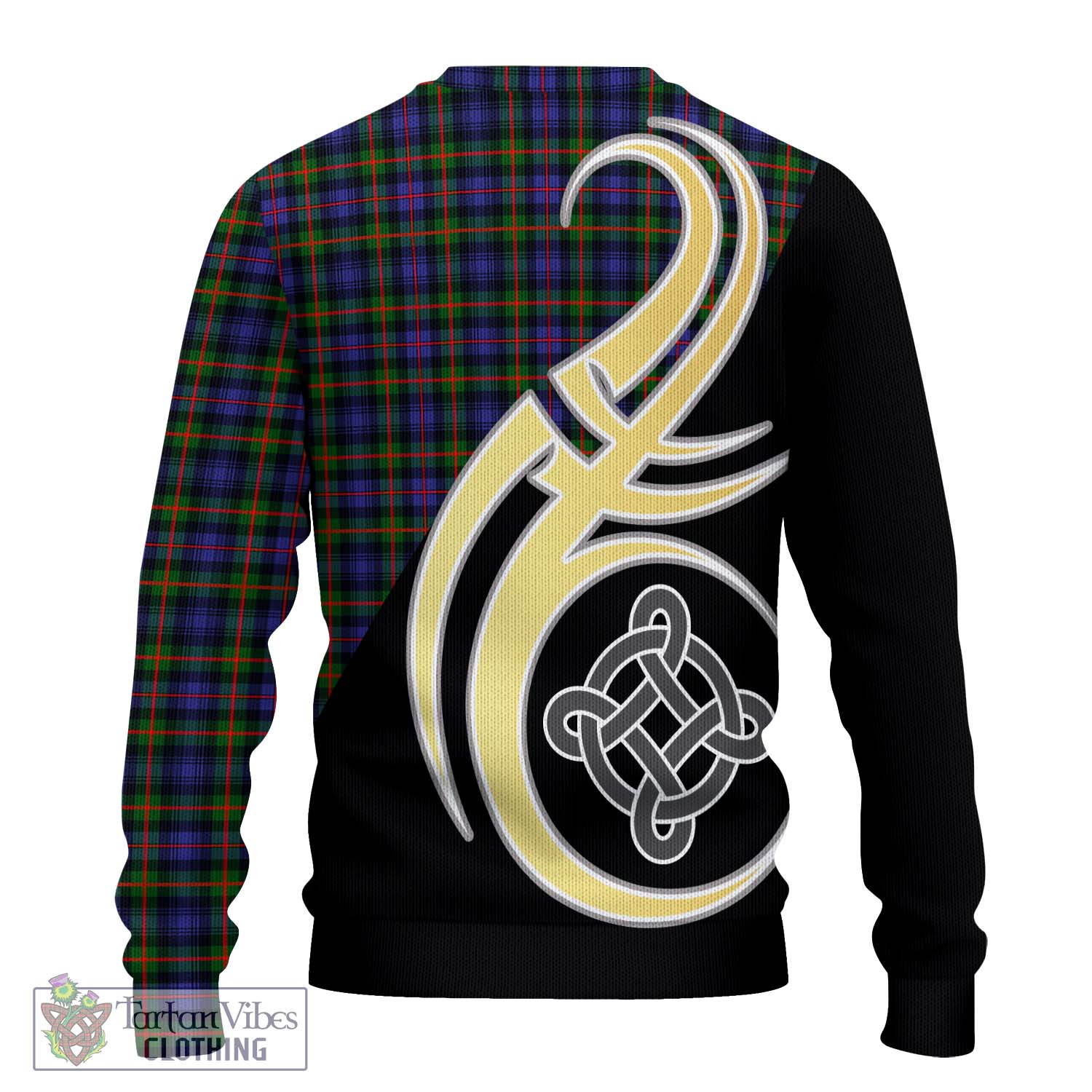 Fleming Tartan Knitted Sweater with Family Crest and Celtic Symbol Style - Tartan Vibes Clothing