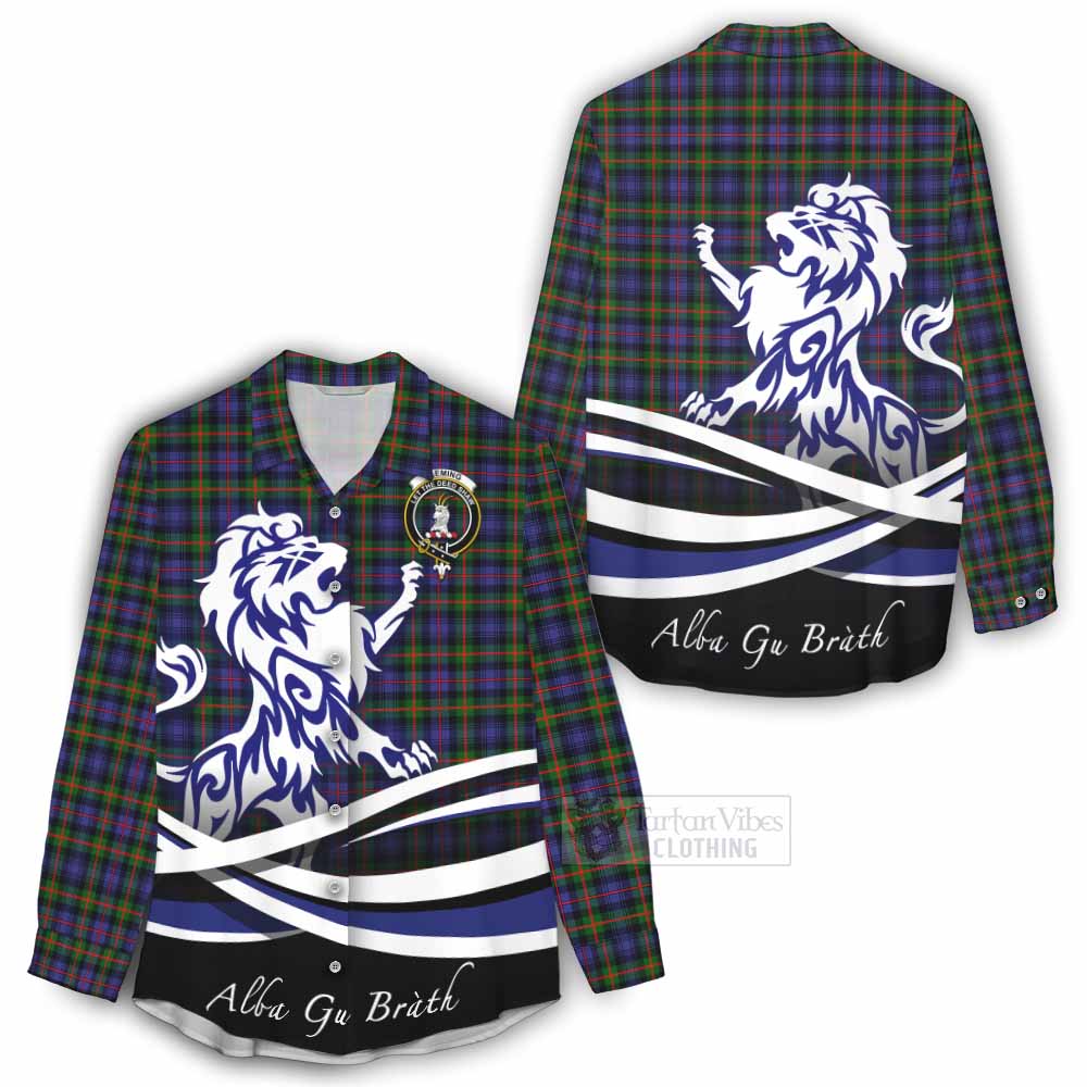 Tartan Vibes Clothing Fleming Tartan Women's Casual Shirt with Alba Gu Brath Regal Lion Emblem