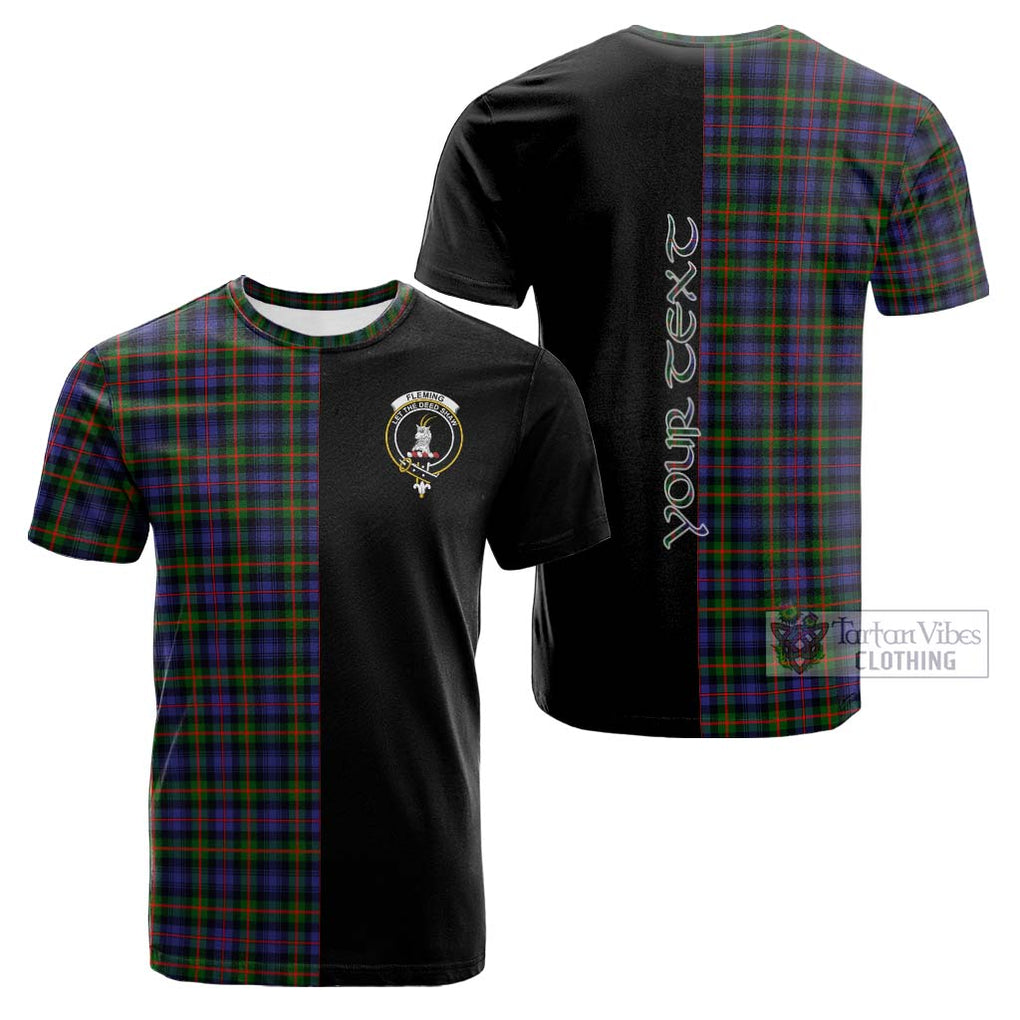 Tartan Vibes Clothing Fleming Tartan Cotton T-shirt with Family Crest and Half Of Me Style