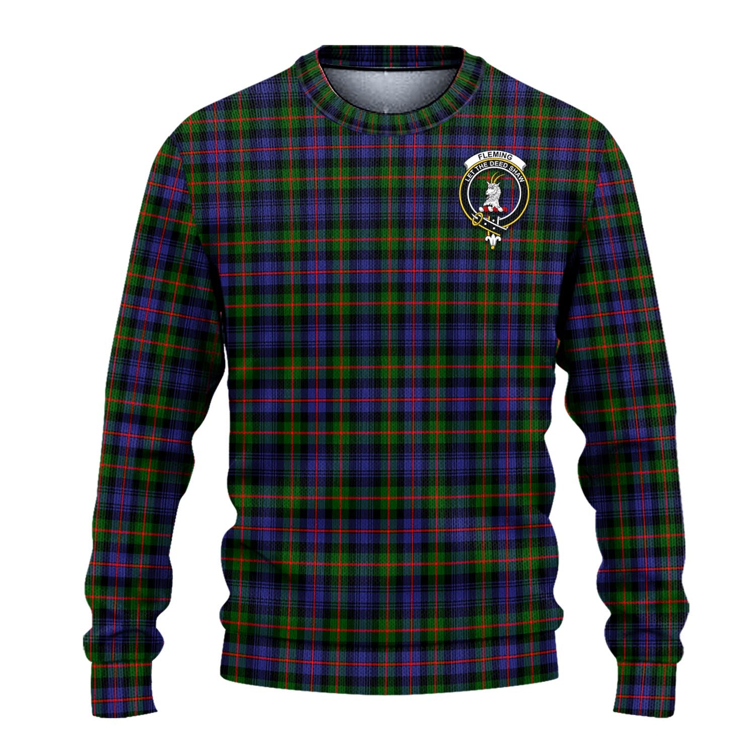 Fleming Tartan Ugly Sweater with Family Crest - Tartan Vibes Clothing