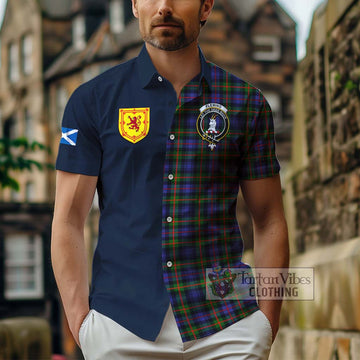 Fleming Tartan Short Sleeve Button Shirt Alba with Scottish Lion Royal Arm Half Style