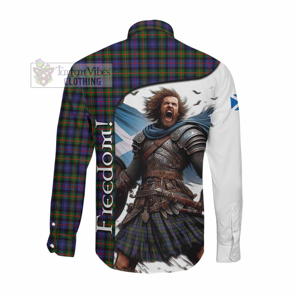 Tartan Vibes Clothing Fleming Crest Tartan Long Sleeve Button Shirt Inspired by the Freedom of Scottish Warrior