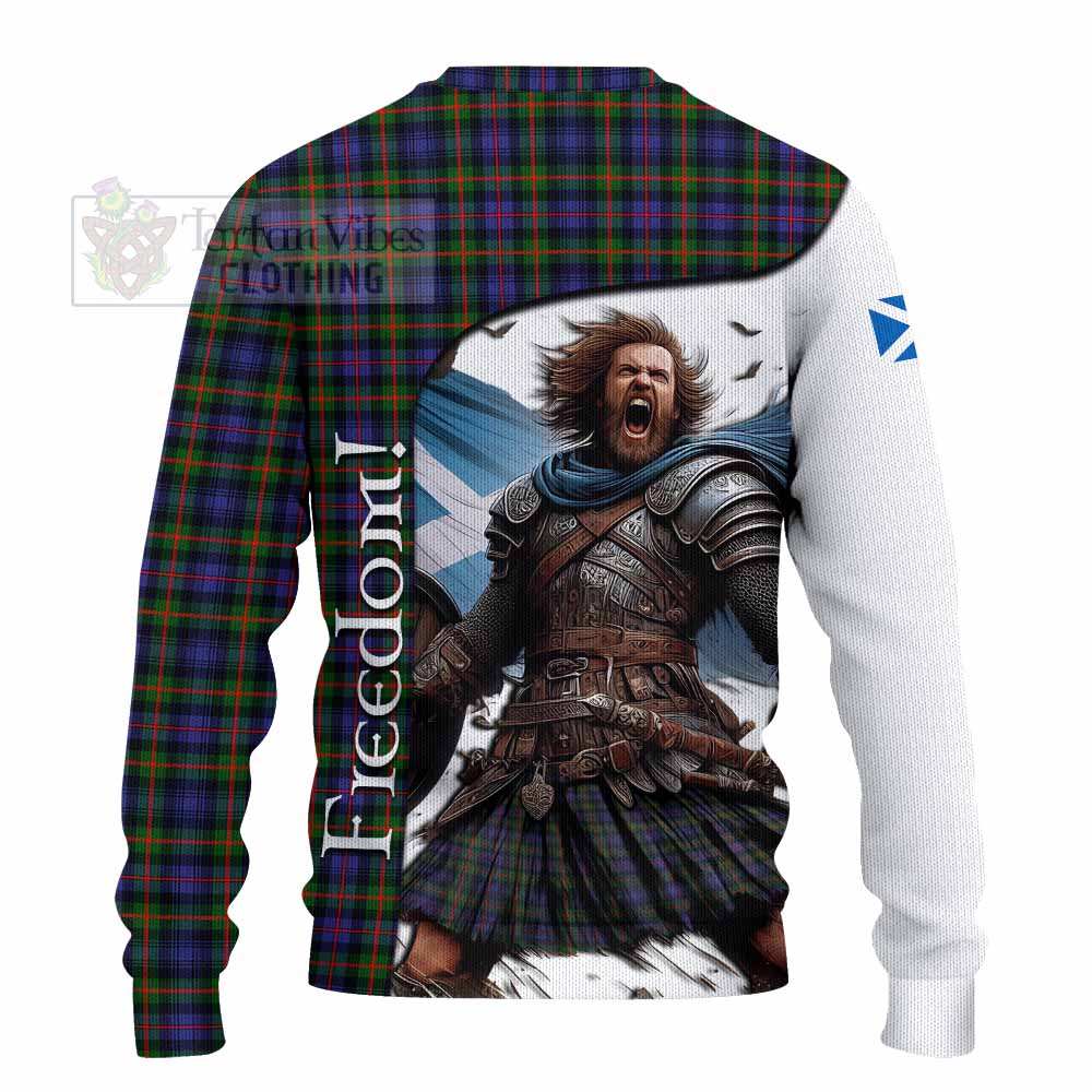 Tartan Vibes Clothing Fleming Crest Tartan Knitted Sweater Inspired by the Freedom of Scottish Warrior