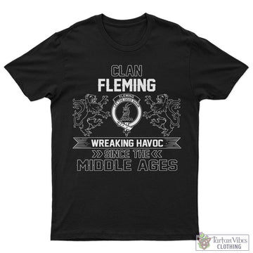 Fleming Family Crest 2D Cotton Men's T-Shirt Wreaking Havoc Style