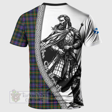 Fleming Tartan Clan Crest T-Shirt with Highlander Warrior Celtic Style