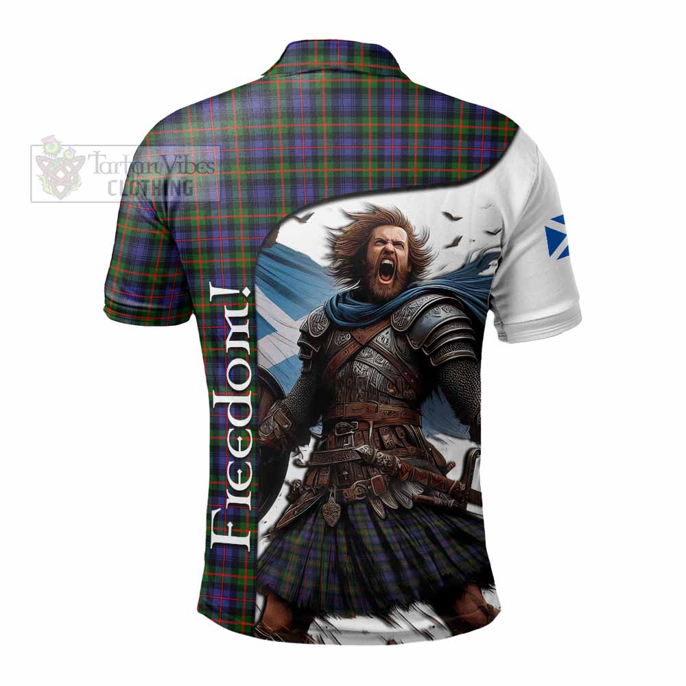 Tartan Vibes Clothing Fleming Crest Tartan Polo Shirt Inspired by the Freedom of Scottish Warrior