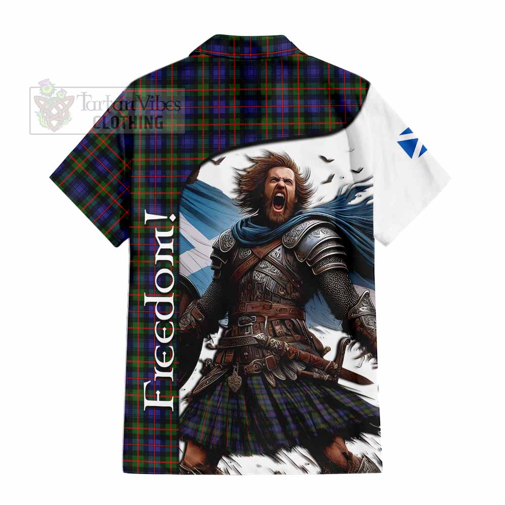 Tartan Vibes Clothing Fleming Crest Tartan Short Sleeve Button Shirt Inspired by the Freedom of Scottish Warrior