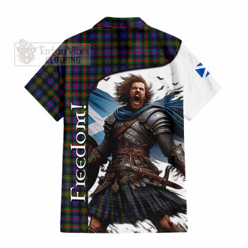 Fleming Crest Tartan Short Sleeve Button Shirt Inspired by the Freedom of Scottish Warrior