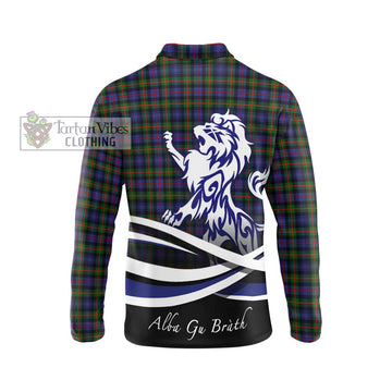 Fleming Tartan Long Sleeve Polo Shirt with Alba Gu Brath Regal Lion Emblem