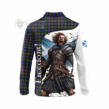 Fleming Crest Tartan Long Sleeve Polo Shirt Inspired by the Freedom of Scottish Warrior