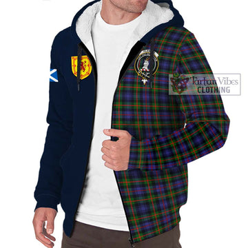 Fleming Tartan Sherpa Hoodie Alba with Scottish Lion Royal Arm Half Style