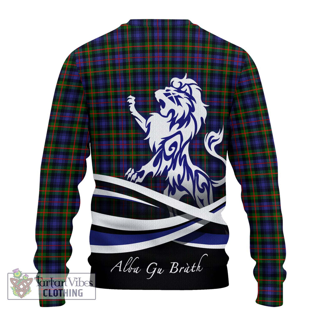 Fleming Tartan Knitted Sweater with Alba Gu Brath Regal Lion Emblem - Tartanvibesclothing Shop