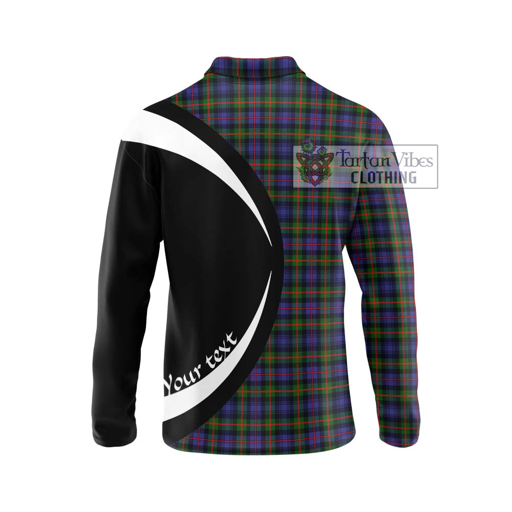 Fleming Tartan Long Sleeve Polo Shirt with Family Crest Circle Style - Tartan Vibes Clothing