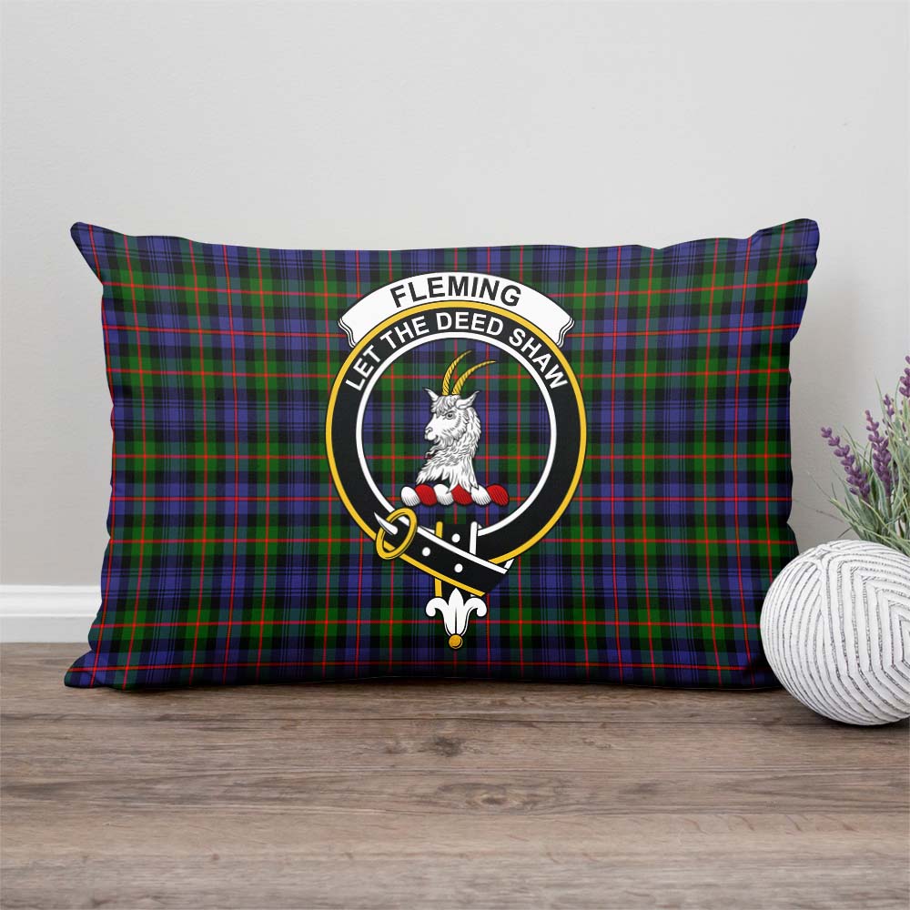 Fleming Tartan Pillow Cover with Family Crest - Tartan Vibes Clothing