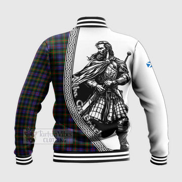 Fleming Tartan Clan Crest Baseball Jacket with Highlander Warrior Celtic Style