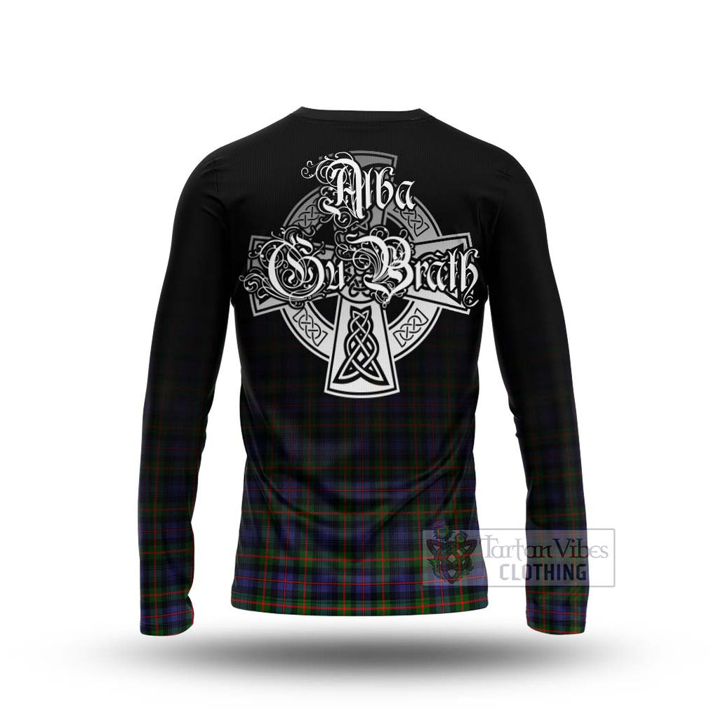 Tartan Vibes Clothing Fleming Tartan Long Sleeve T-Shirt Featuring Alba Gu Brath Family Crest Celtic Inspired