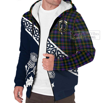 Fleming Tartan Sherpa Hoodie Featuring Thistle and Scotland Map