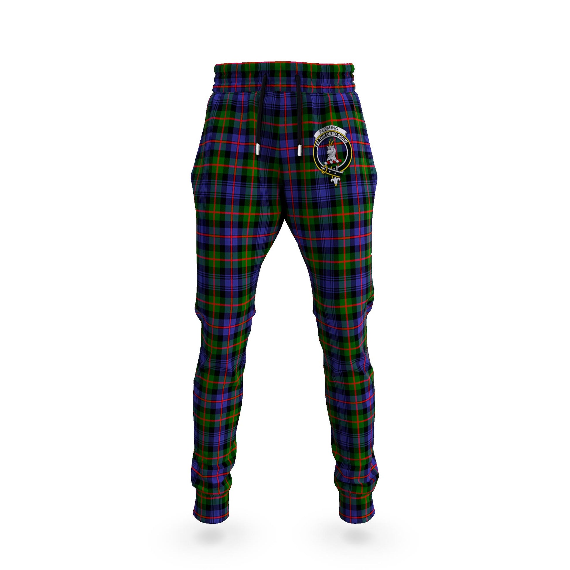 Fleming Tartan Joggers Pants with Family Crest 5XL - Tartan Vibes Clothing