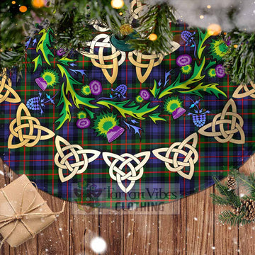 Fleming Tartan Christmas Tree Skirt with Thistle Celtic Knot Style