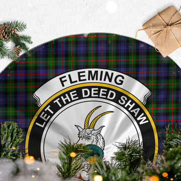 Fleming Tartan Christmas Tree Skirt with Family Crest