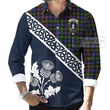 Fleming Tartan Long Sleeve Button Shirt Featuring Thistle and Scotland Map