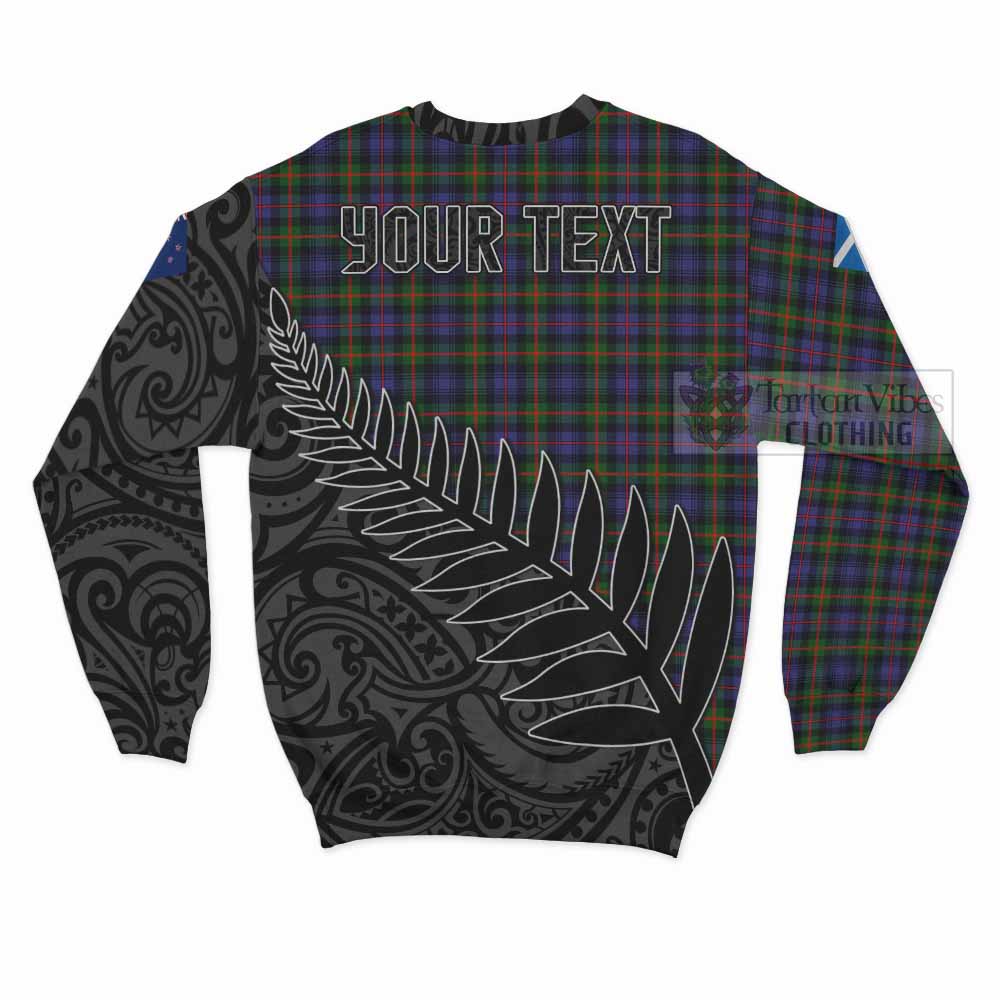 Tartan Vibes Clothing Fleming Crest Tartan Sweatshirt with New Zealand Silver Fern Half Style