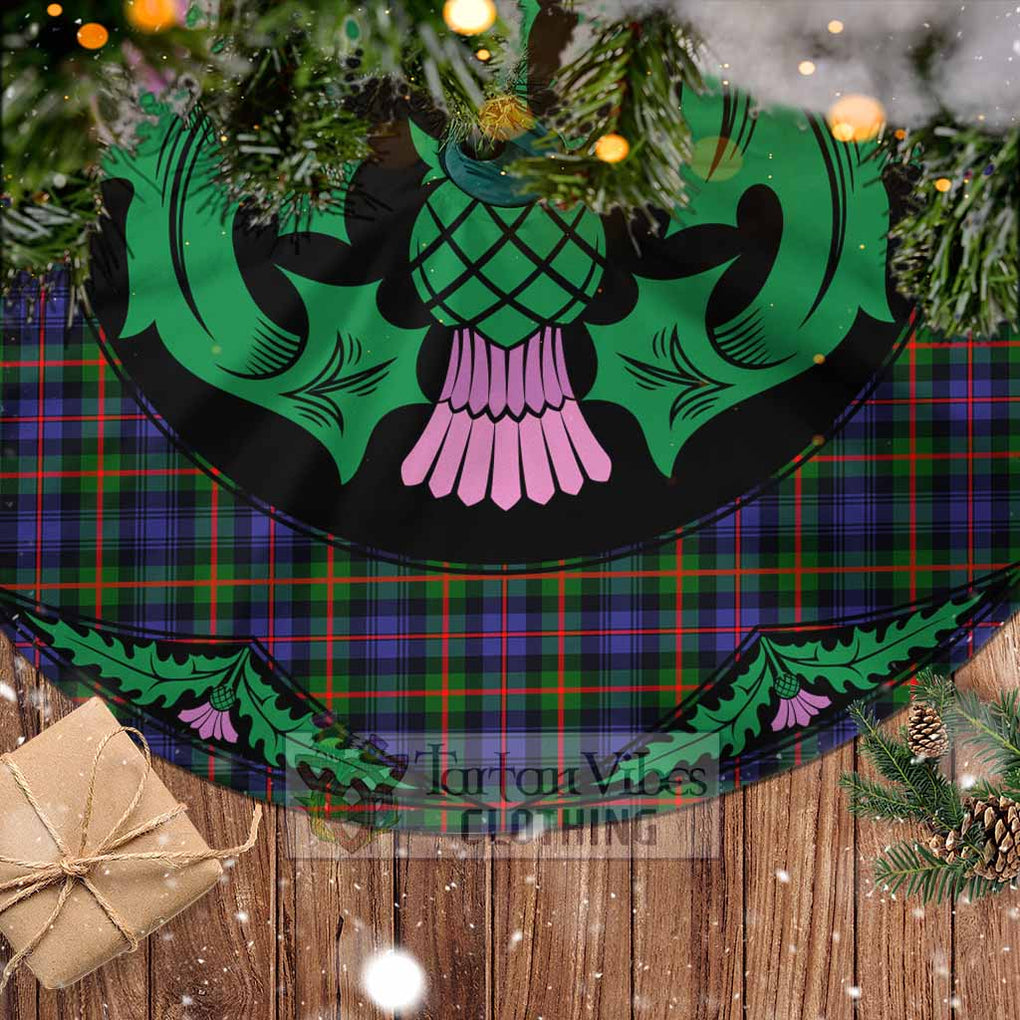 Tartan Vibes Clothing Fleming Tartan Christmas Tree Skirt Scottish Thistle Style