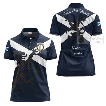 Fleming Tartan Lion Rampant Women's Polo Shirt Proudly Display Your Heritage with Alba Gu Brath and Clan Name