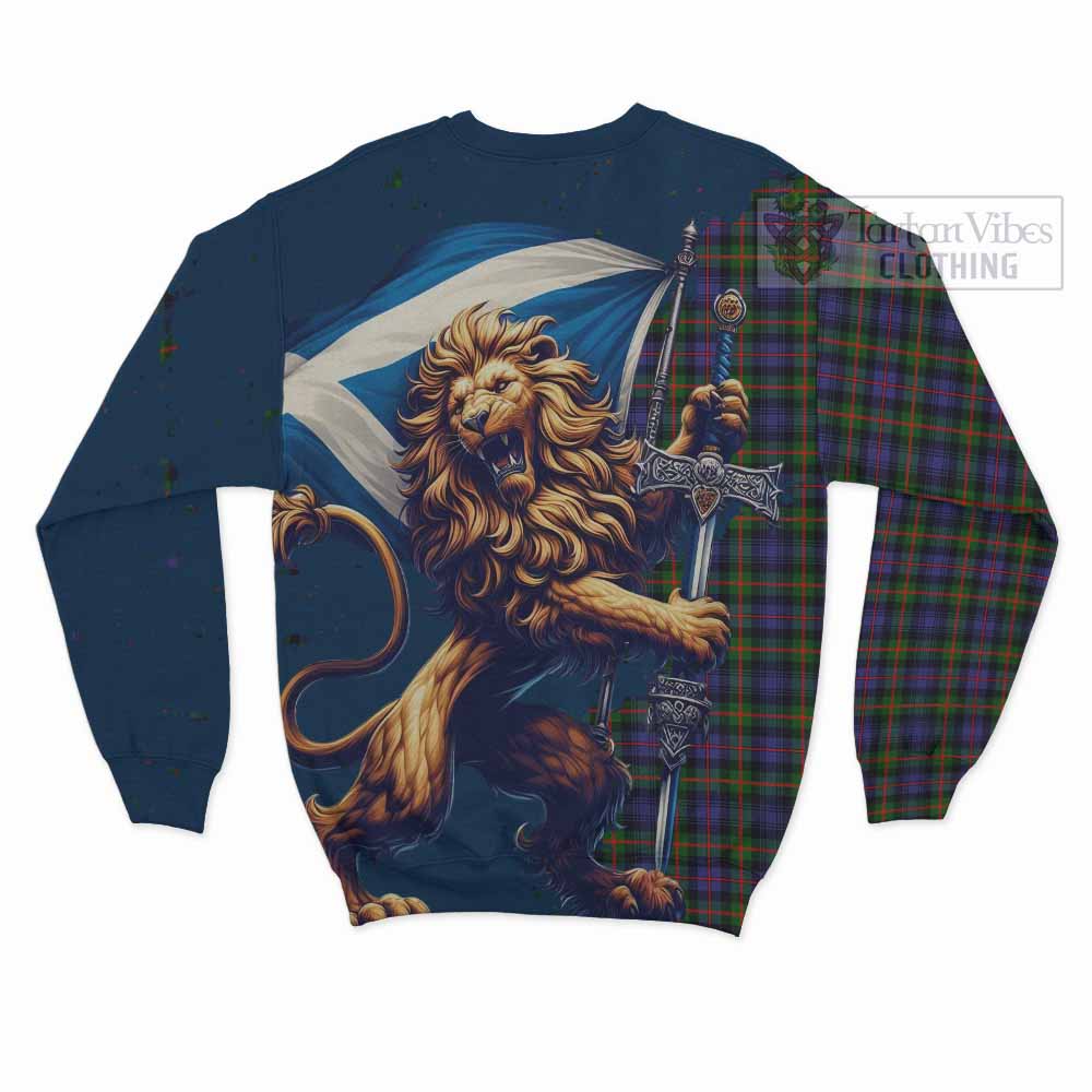 Tartan Vibes Clothing Fleming Tartan Family Crest Sweatshirt with Scottish Majestic Lion