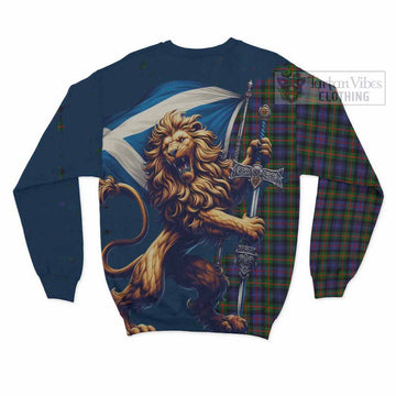 Fleming Tartan Family Crest Sweatshirt with Scottish Majestic Lion