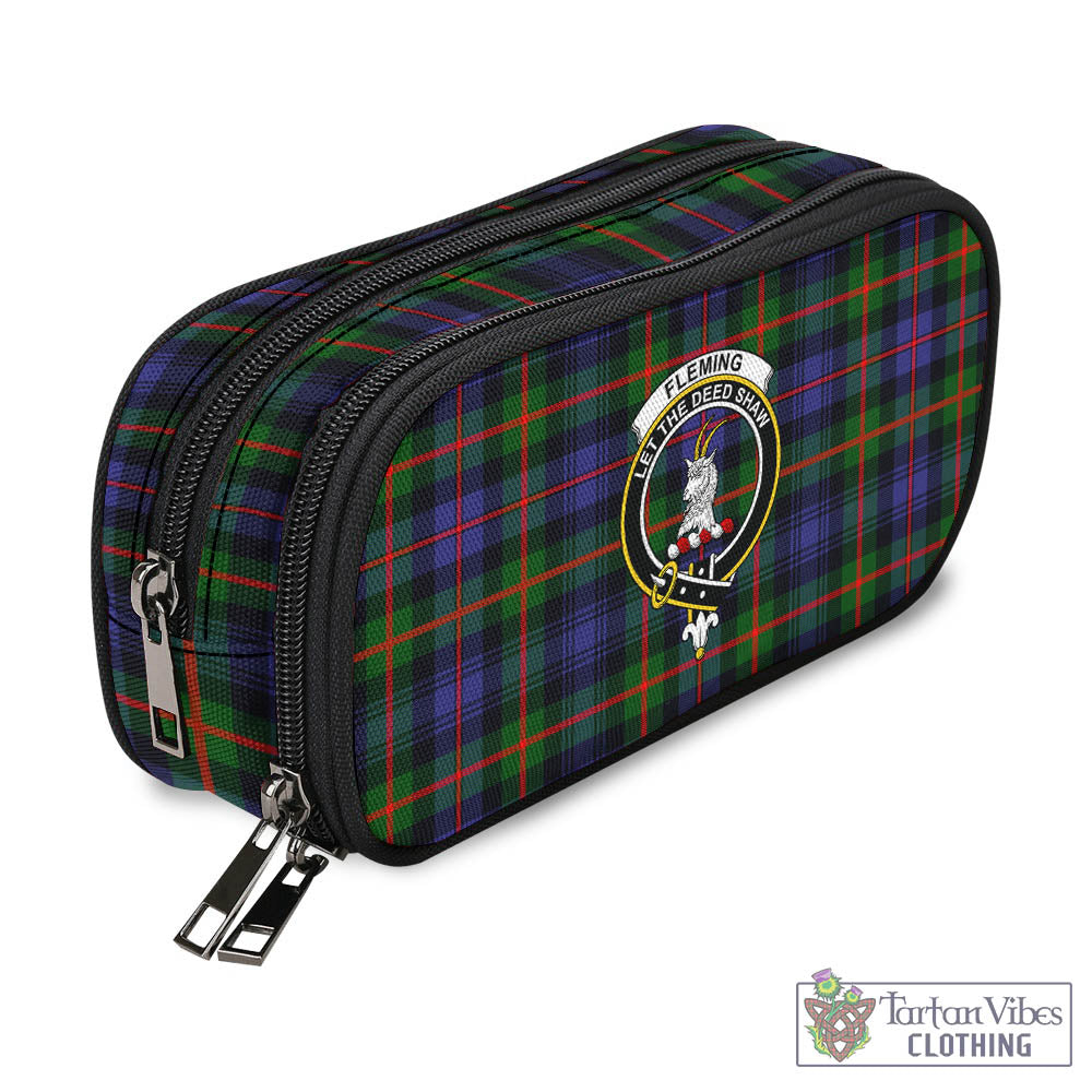 Tartan Vibes Clothing Fleming Tartan Pen and Pencil Case with Family Crest