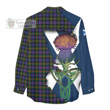 Fleming Tartan Family Crest Women's Casual Shirt Scottish Thistle Celtic Inspired - Tartan Vibes Clothing