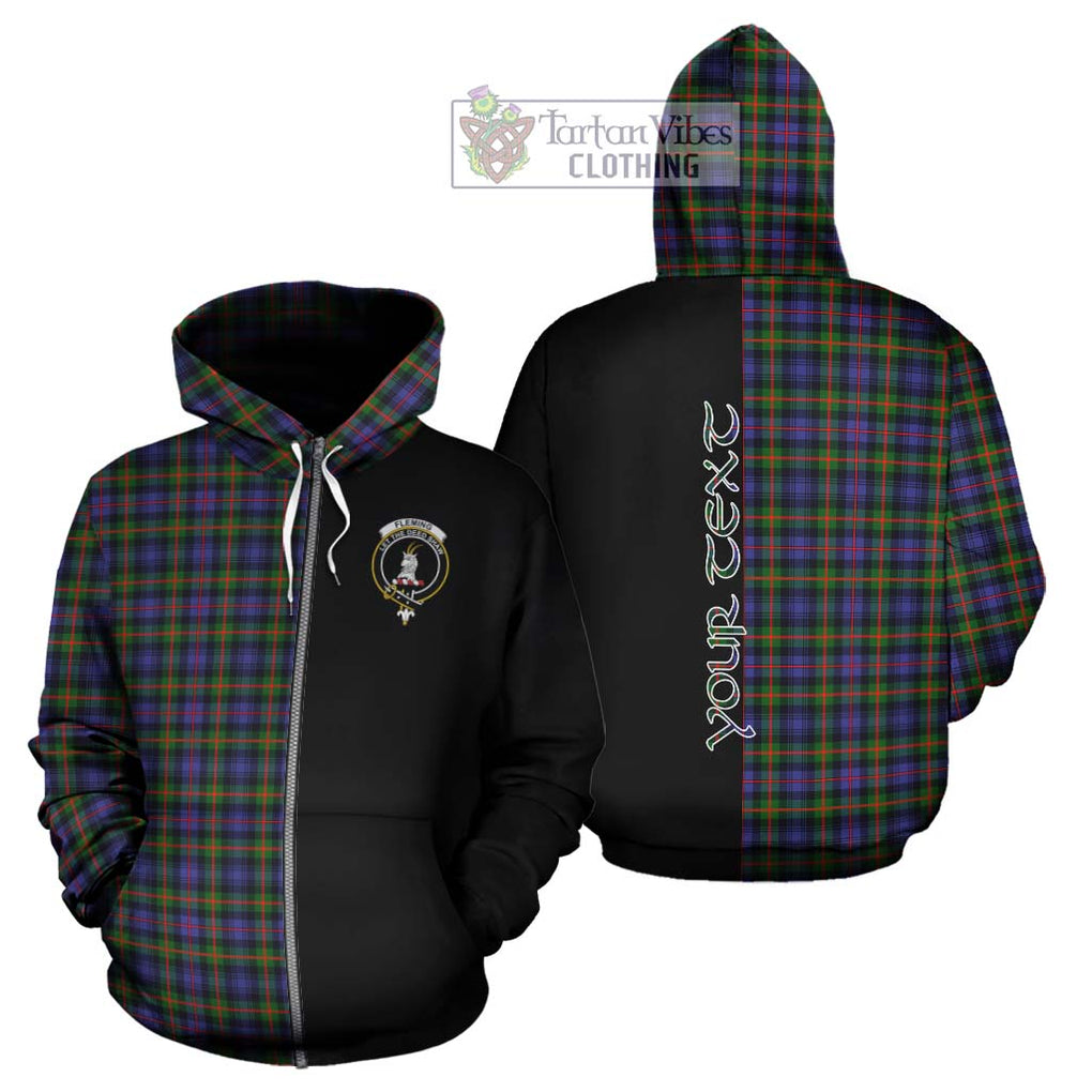 Fleming Tartan Hoodie with Family Crest and Half Of Me Style - Tartanvibesclothing Shop