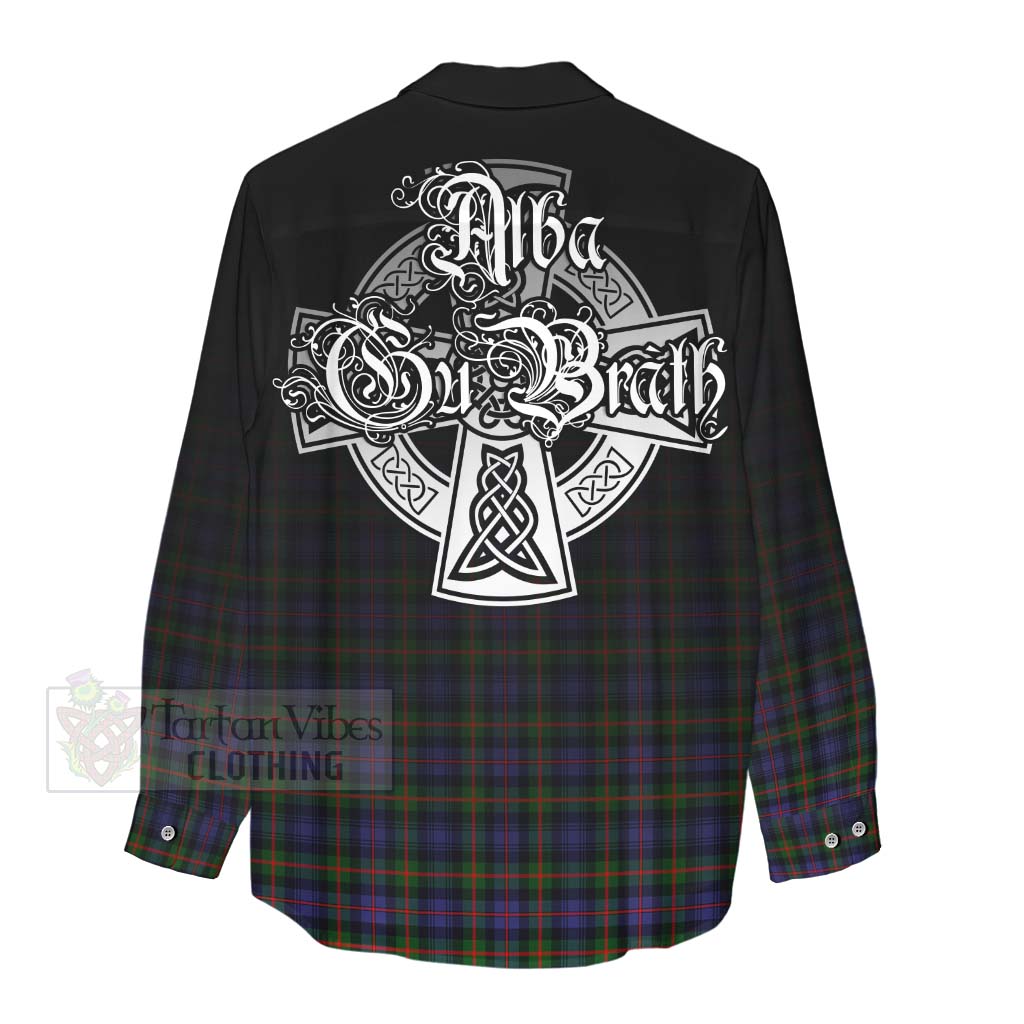 Tartan Vibes Clothing Fleming Tartan Women's Casual Shirt Featuring Alba Gu Brath Family Crest Celtic Inspired