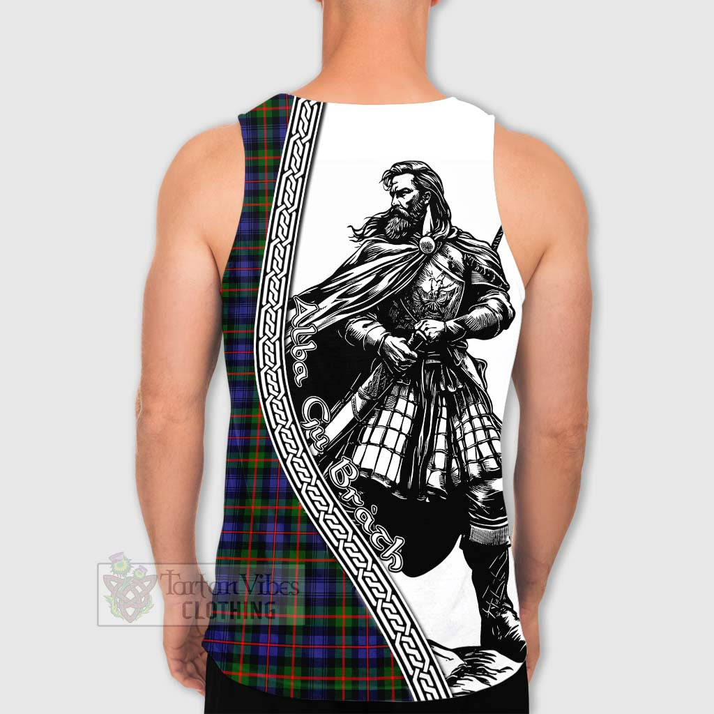 Tartan Vibes Clothing Fleming Tartan Clan Crest Men's Tank Top with Highlander Warrior Celtic Style