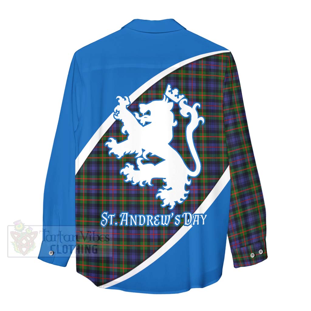 Tartan Vibes Clothing Fleming Family Crest Tartan Women's Casual Shirt Celebrate Saint Andrew's Day in Style