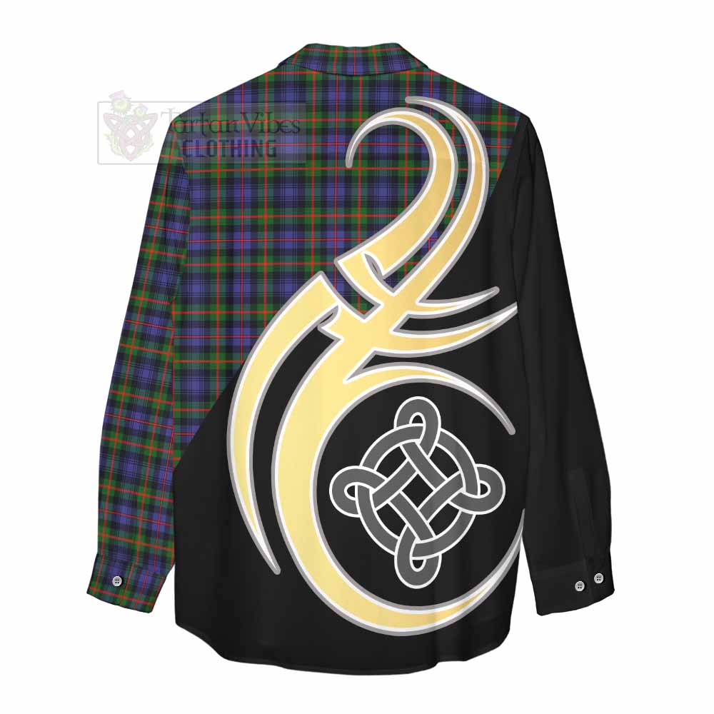 Tartan Vibes Clothing Fleming Tartan Women's Casual Shirt with Family Crest and Celtic Symbol Style