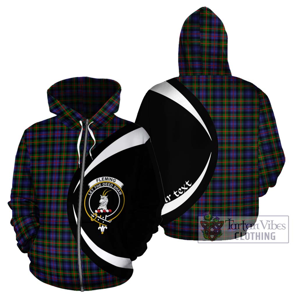 Tartan Vibes Clothing Fleming Tartan Hoodie with Family Crest Circle Style