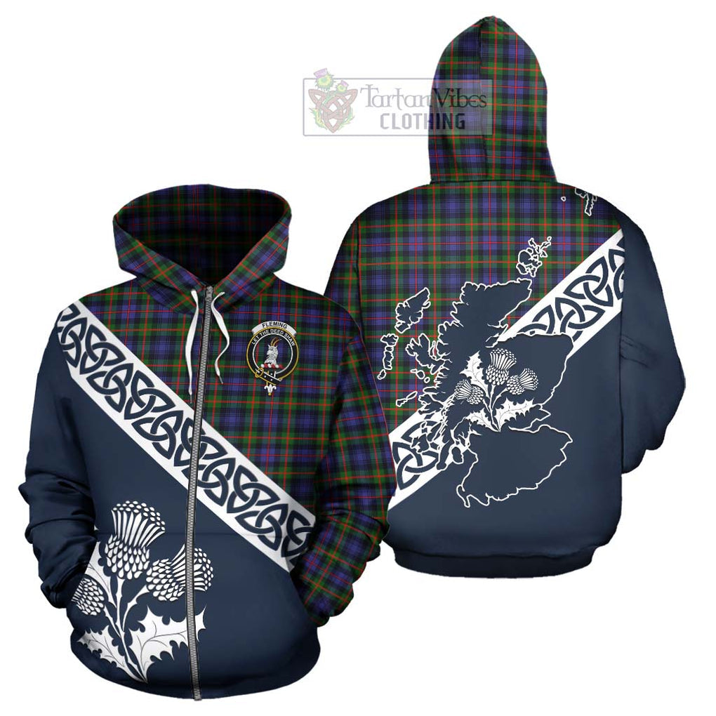 Tartan Vibes Clothing Fleming Tartan Hoodie Featuring Thistle and Scotland Map