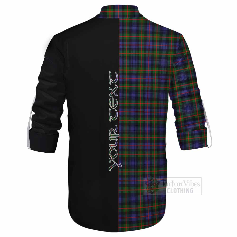 Tartan Vibes Clothing Fleming Tartan Ghillie Kilt Shirt with Family Crest and Half Of Me Style