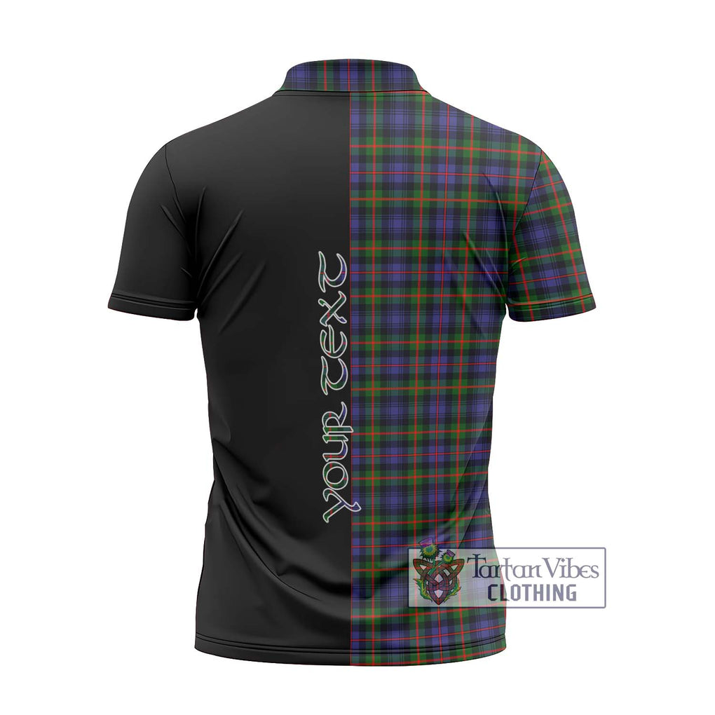 Fleming Tartan Zipper Polo Shirt with Family Crest and Half Of Me Style - Tartanvibesclothing Shop