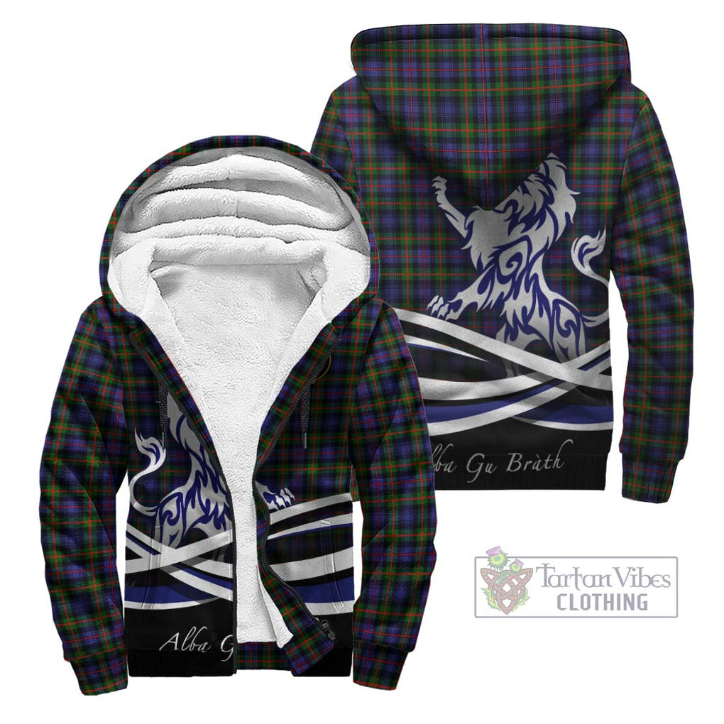 Fleming Tartan Sherpa Hoodie with Alba Gu Brath Regal Lion Emblem Unisex - Tartanvibesclothing Shop