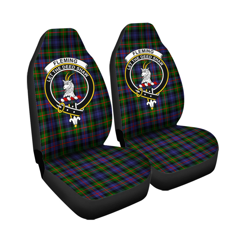 Fleming Tartan Car Seat Cover with Family Crest - Tartanvibesclothing