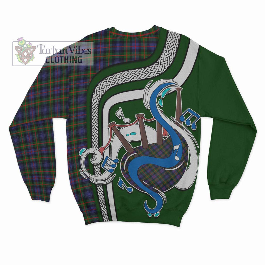 Fleming Tartan Sweatshirt with Epic Bagpipe Style - Tartanvibesclothing Shop